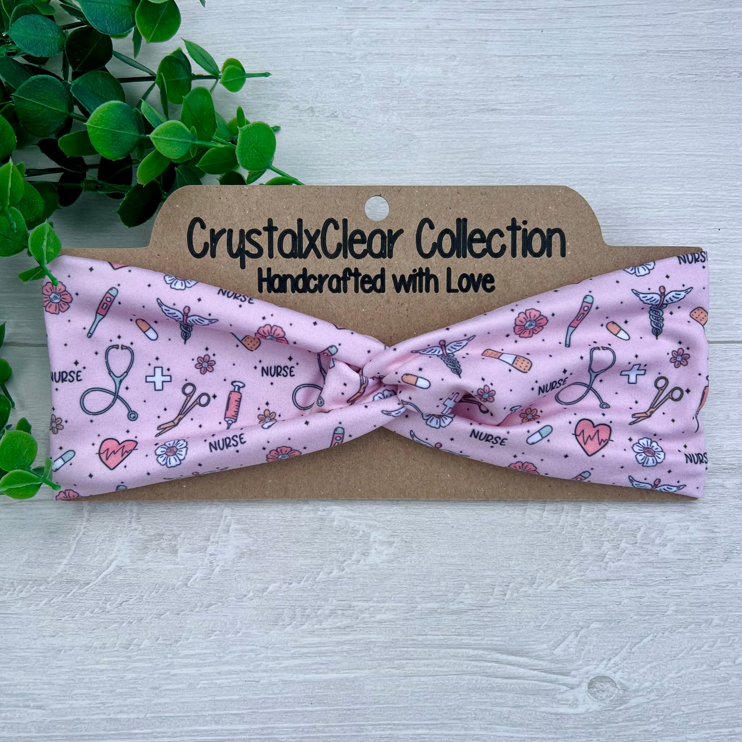 Floral Nurse Twist Knot Headband