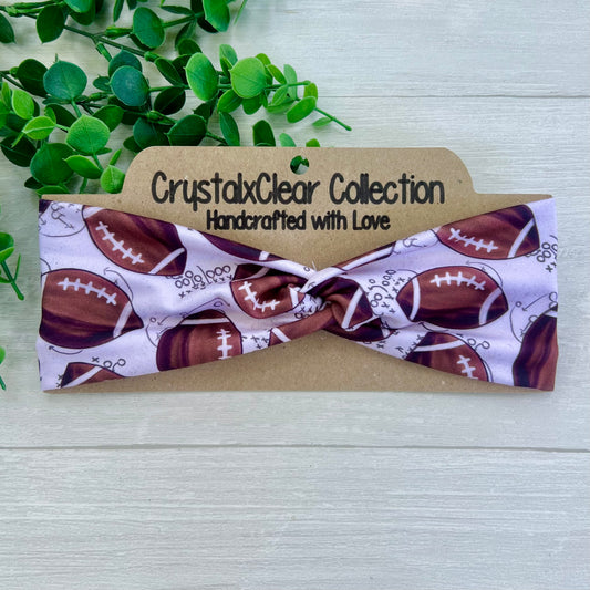 Football Plays Soft Stretch Twist Knot Headband | CrystalxClear Collection