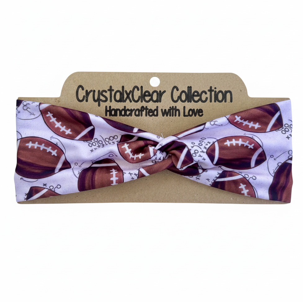 Football Plays Soft Stretch Twist Knot Headband | CrystalxClear Collection
