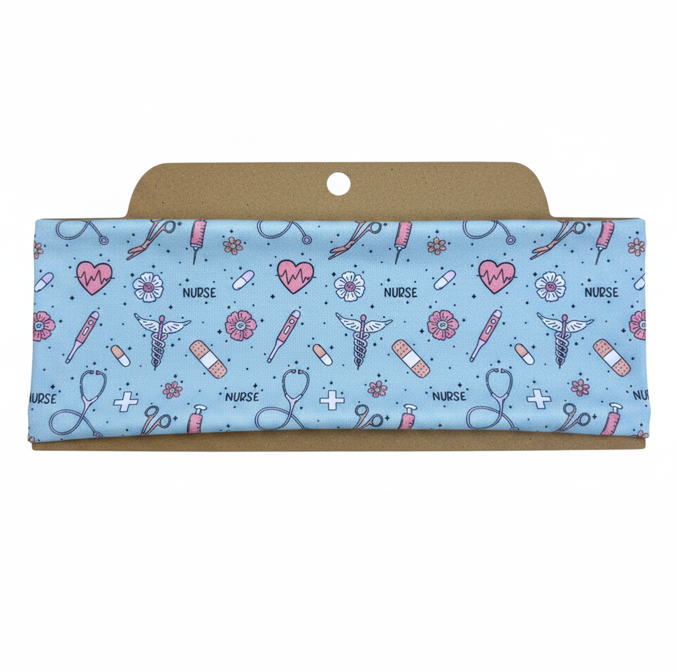 Blue Nurse Soft Stretch Twist Knot Headband | CrystalxClear Collection