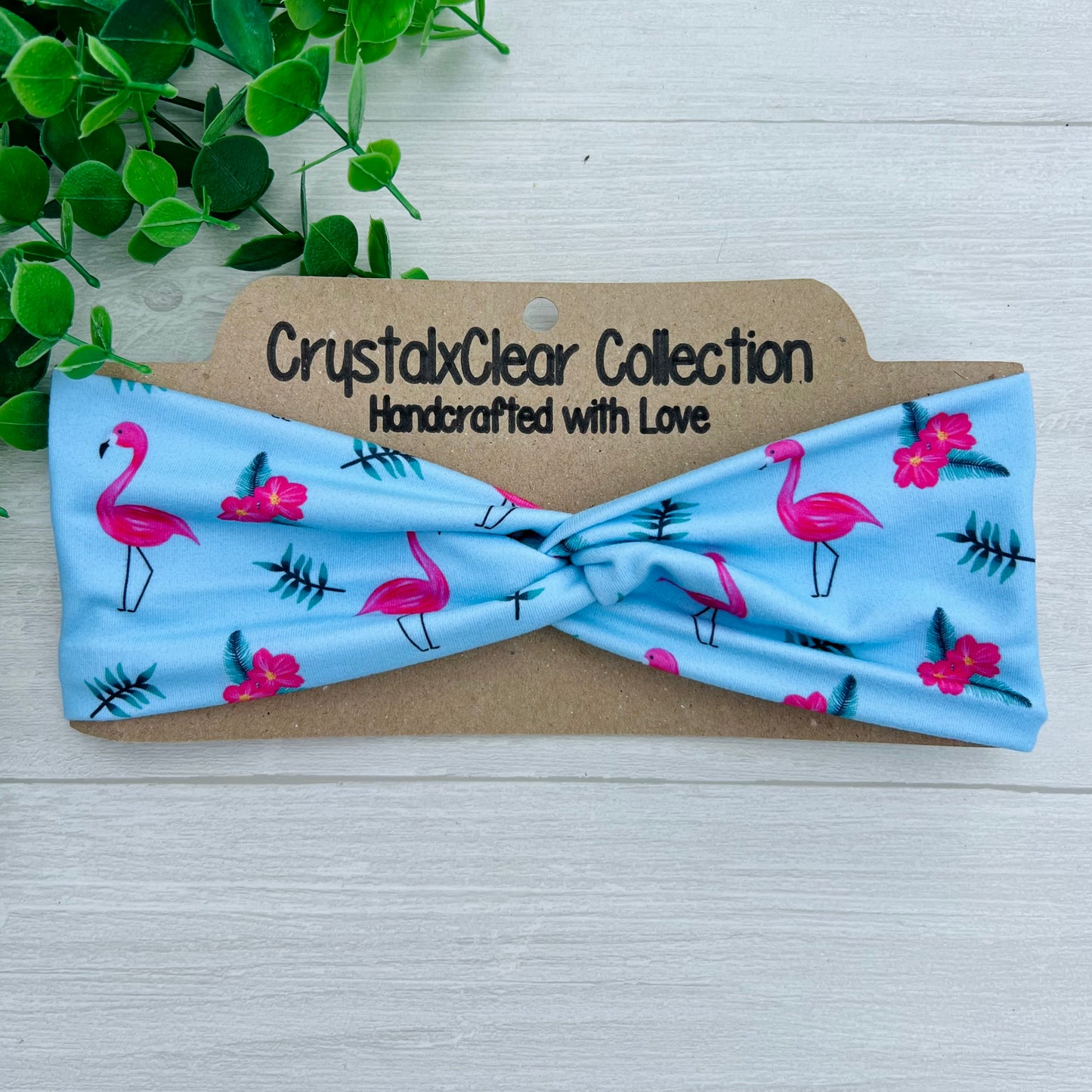 Flamingo Soft Stretch Twist Knot Headband | CrystalxClear Collection