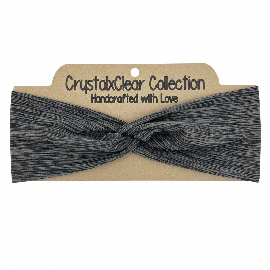 Heather Gray Soft Stretch Twist Knot Headband | CrystalxClear Collection