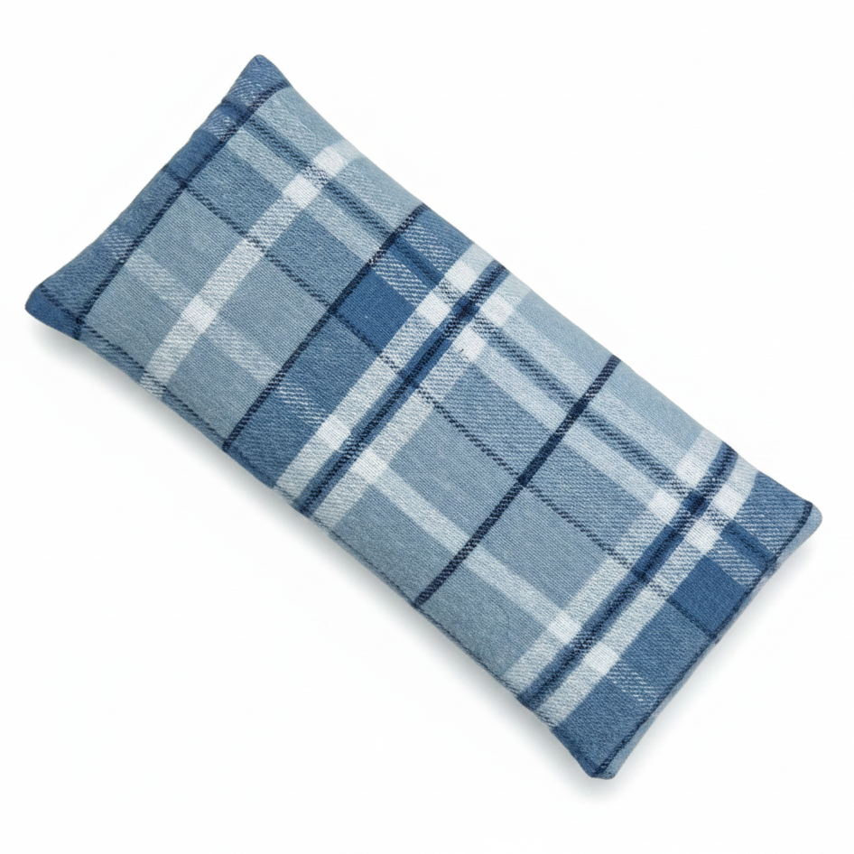 Light Blue Plaid Reusable Hot & Cold Eye Mask Therapy Pack | CrystalxClear Collection