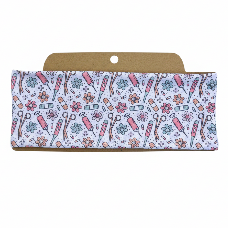Floral Medical Soft Stretch Twist Knot Headband | CrystalxClear Collection
