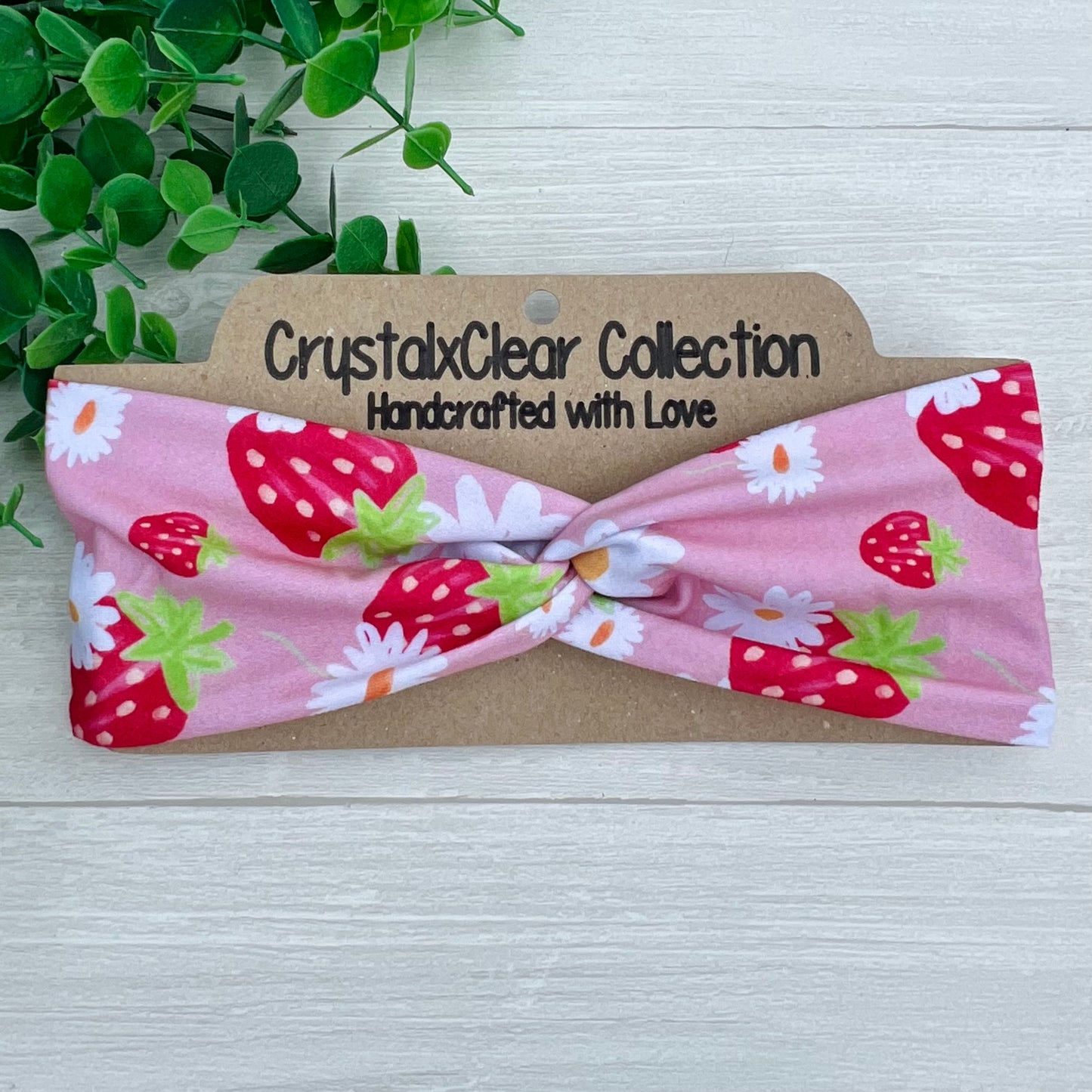 Strawberry Soft Stretch Twist Knot Headband | CrystalxClear Collection
