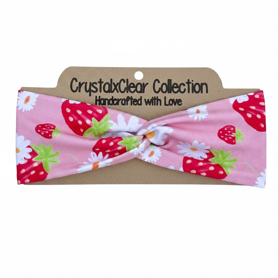 Strawberry Soft Stretch Twist Knot Headband | CrystalxClear Collection