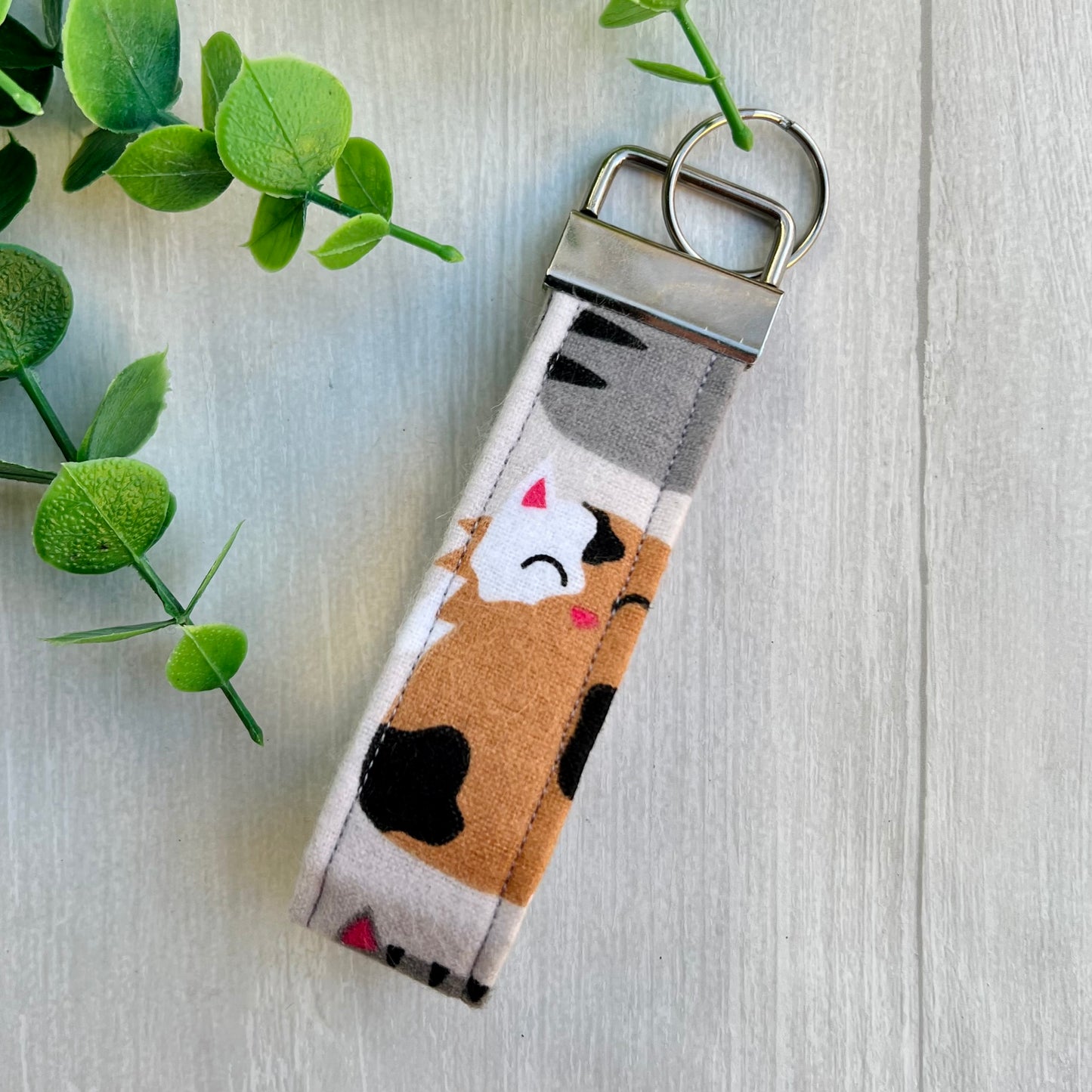 Close Together Cats - Fabric Keychain Handle