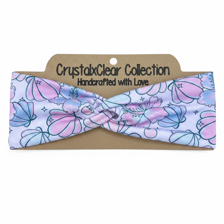 Summer Sea Shell Soft Stretch Twist Knot Headband | CrystalxClear Collection