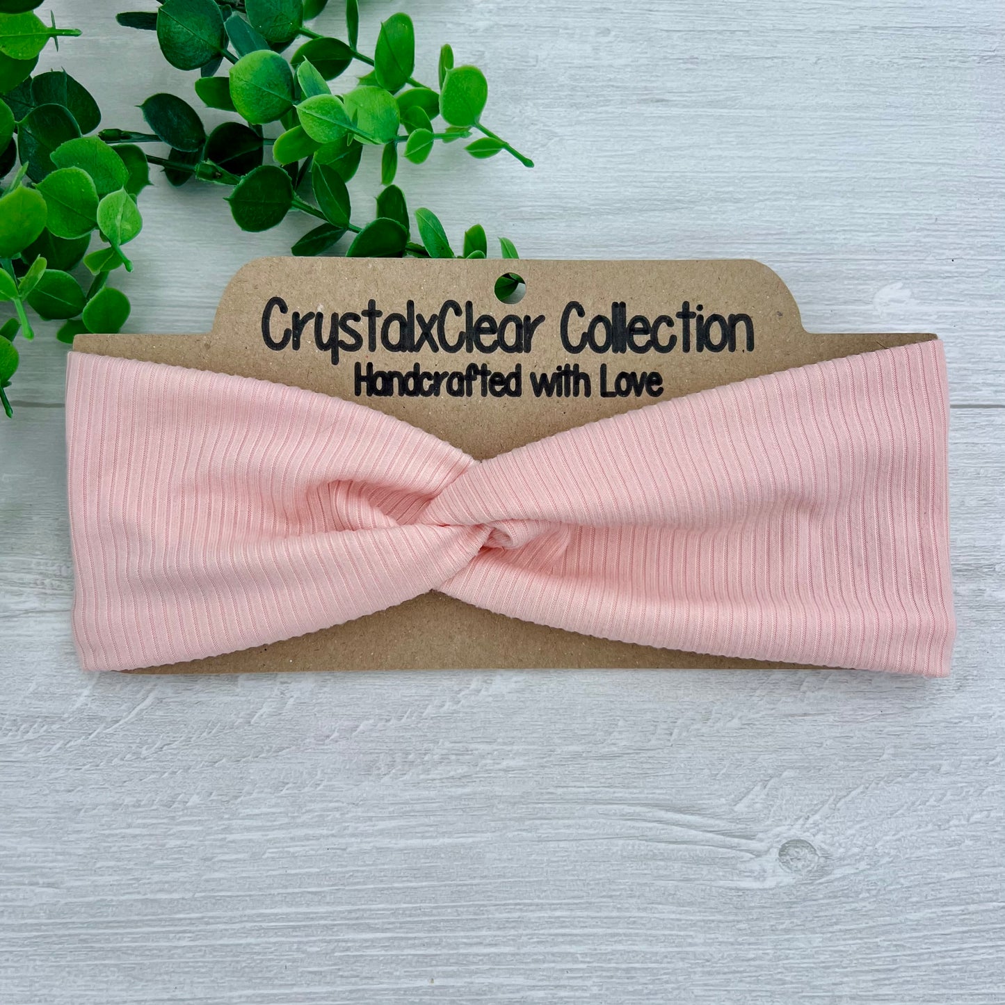Ribbed Solid Blush Soft Stretch Twist Knot Headband | CrystalxClear Collection