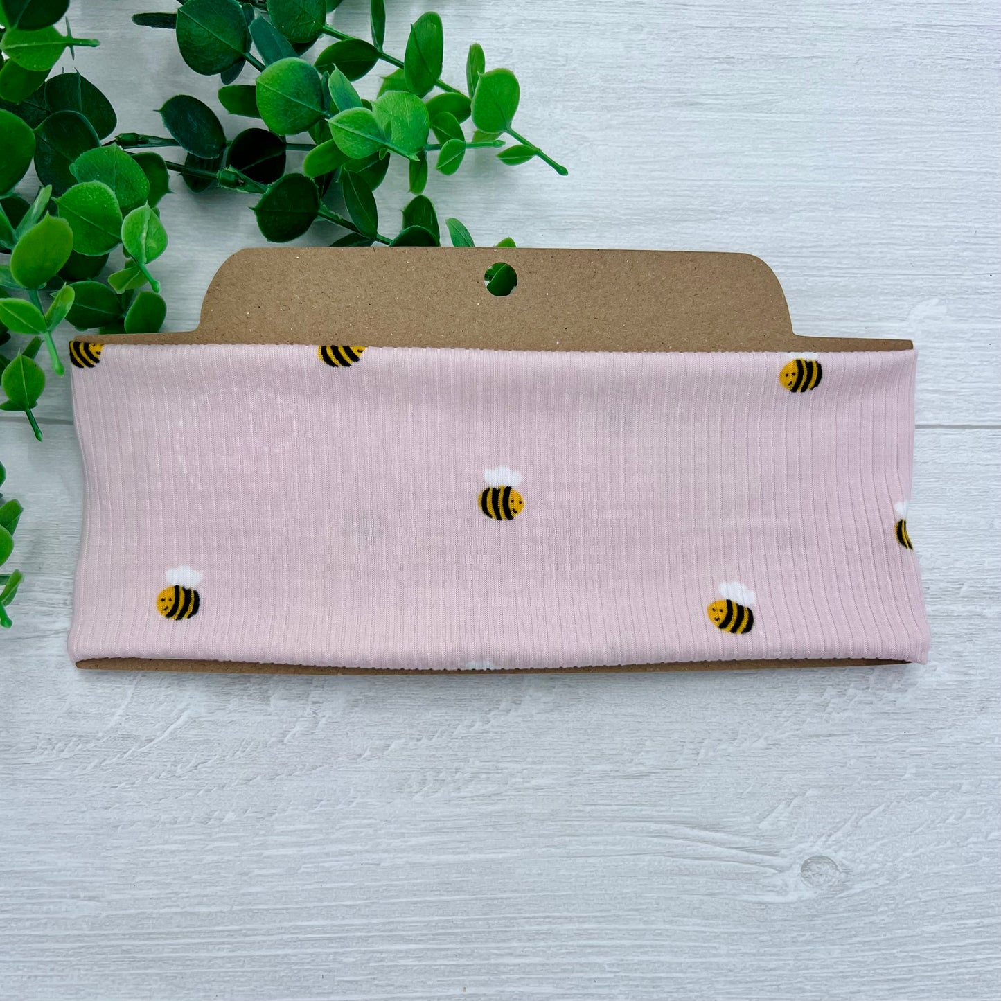 Ribbed Pink Bee Soft Stretch Twist Knot Headband | CrystalxClear Collection