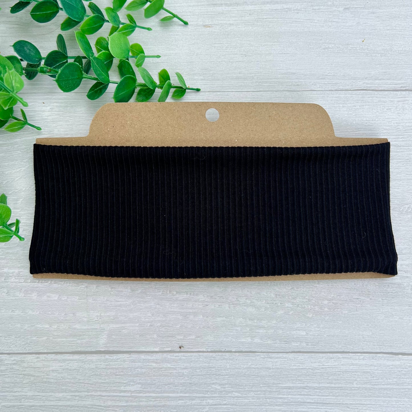 Ribbed Solid Black Soft Stretch Twist Knot Headband | CrystalxClear Collection