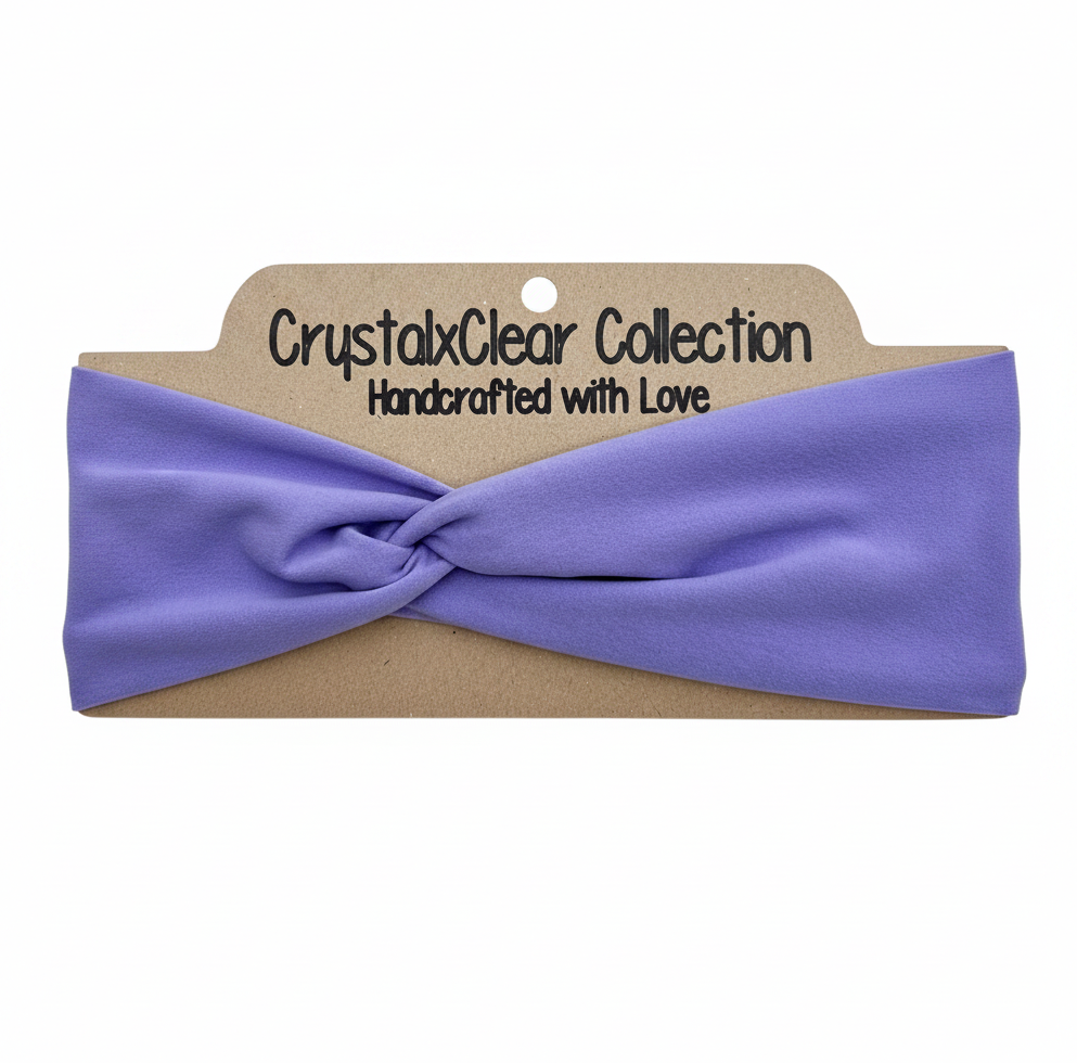 Solid Lilac Soft Stretch Twist Knot Headband | CrystalxClear Collection