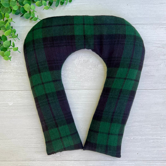 Green Plaid Weighted Hot & Cold Neck Wrap | CrystalxClear Collection