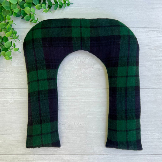 Green Plaid Weighted Hot & Cold Neck Wrap | CrystalxClear Collection