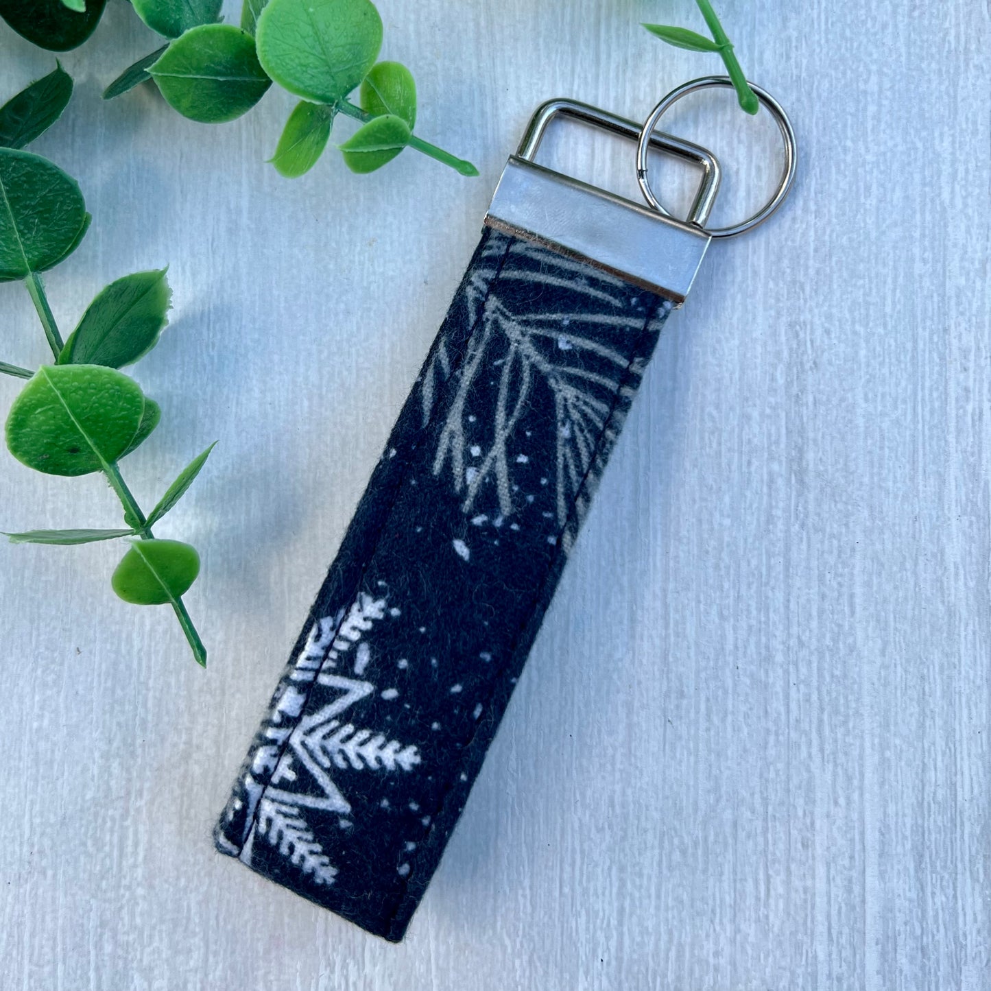 Starry Snowflake Night - Fabric Keychain Handle