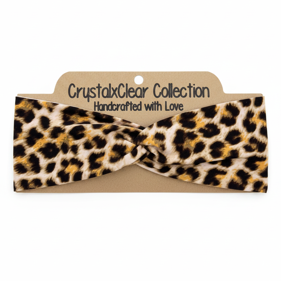 Cheetah Print Soft Stretch Twist Knot Headband | CrystalxClear Collection