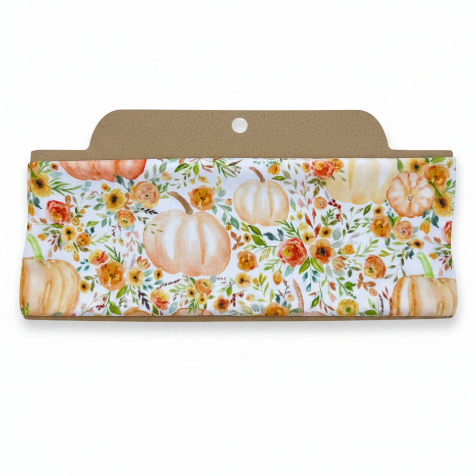 Pumpkin Fall Floral Soft Stretch Twist Knot Headband | CrystalxClear Collection