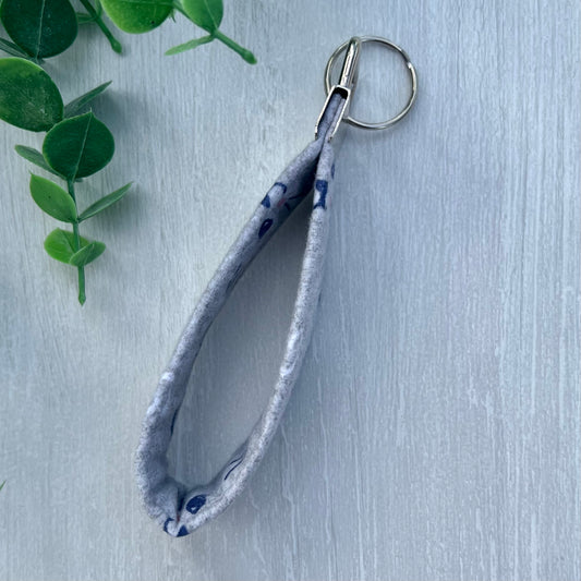 Hearts & Whiskers - Fabric Keychain Handle