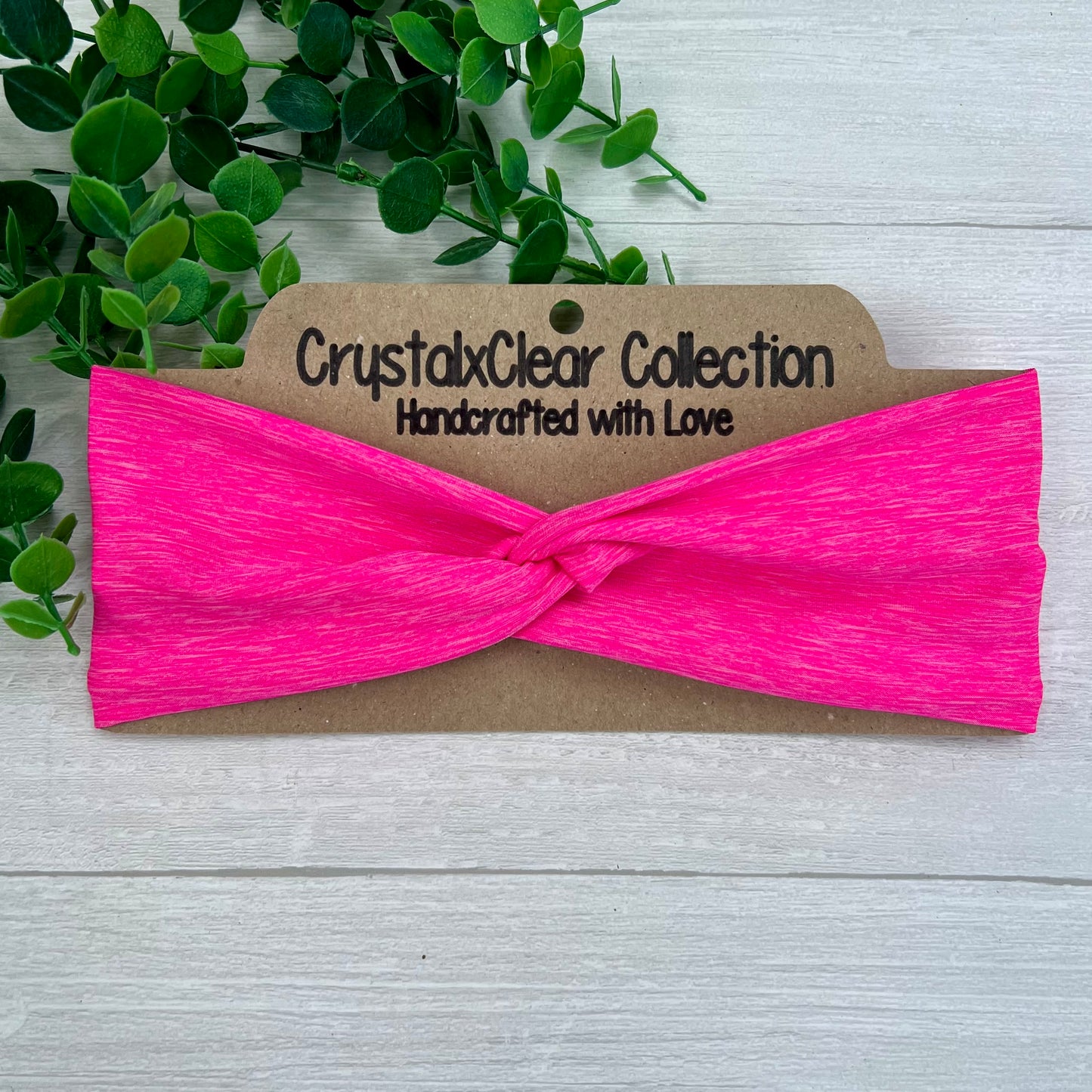 Heather Hot Pink Soft Stretch Twist Knot Headband | CrystalxClear Collection