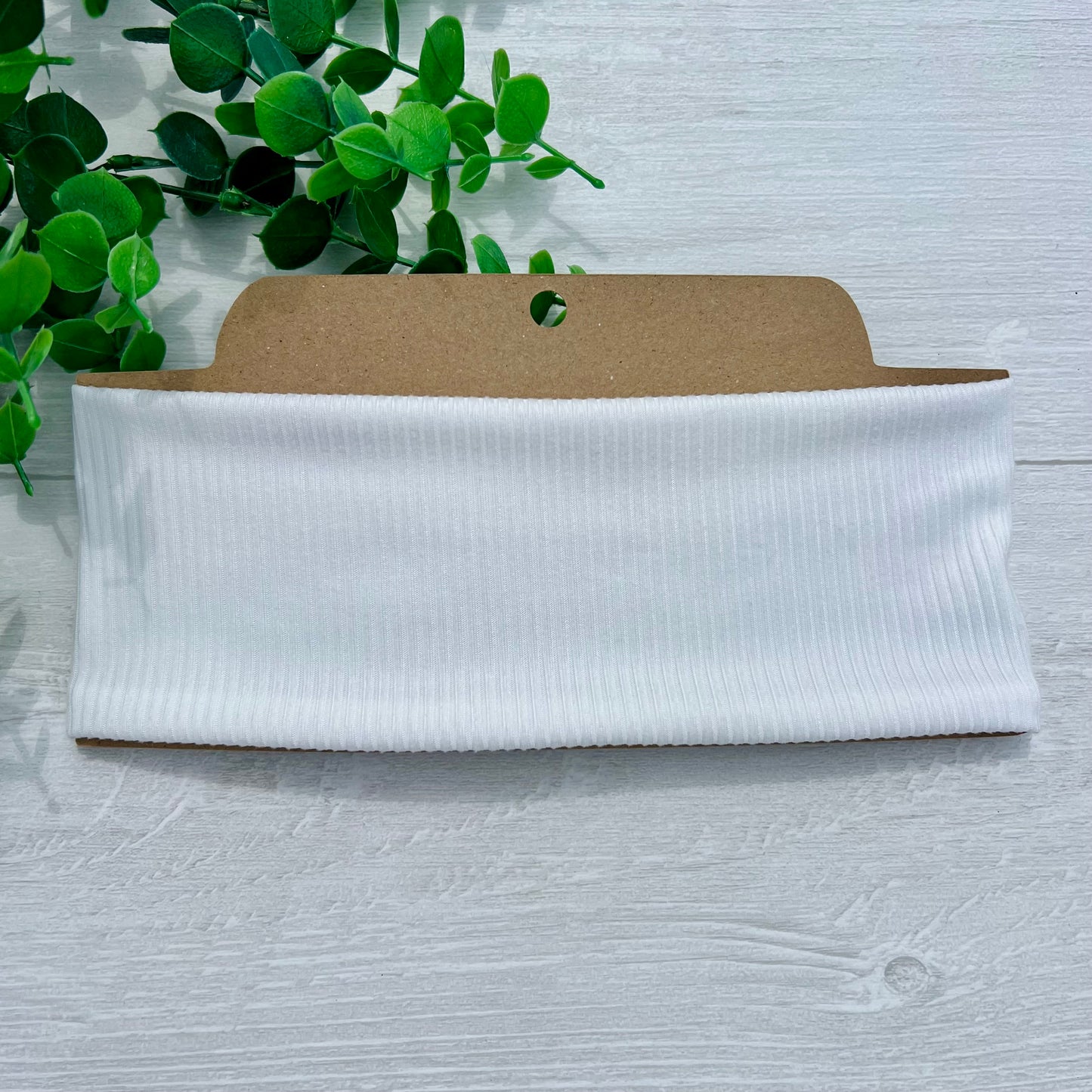 Ribbed Solid White Soft Stretch Twist Knot Headband | CrystalxClear Collection