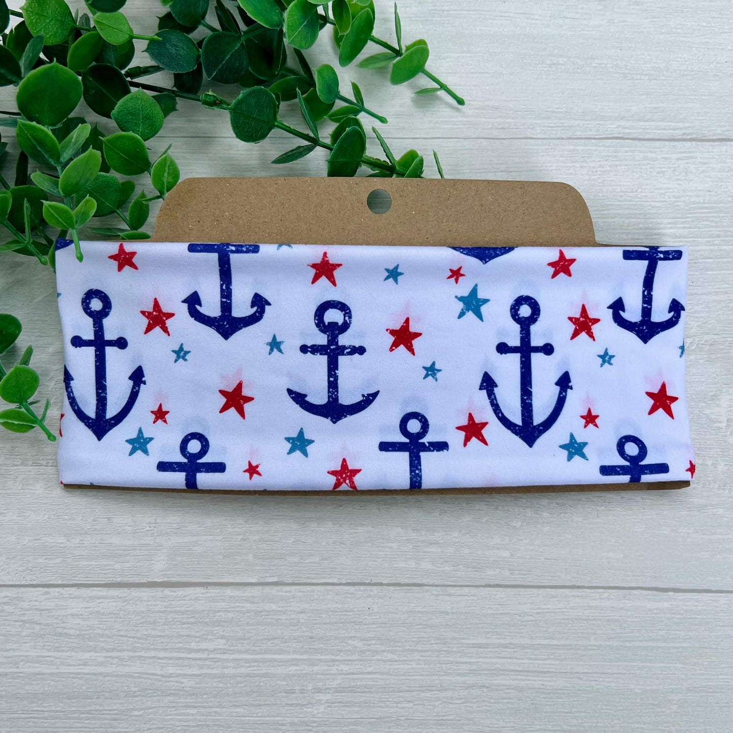 Patriotic Anchor Soft Stretch Twist Knot Headband | CrystalxClear Collection