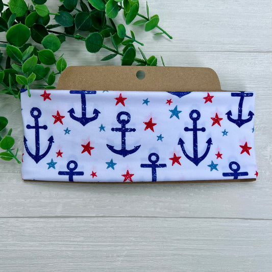 Patriotic Anchor Soft Stretch Twist Knot Headband | CrystalxClear Collection