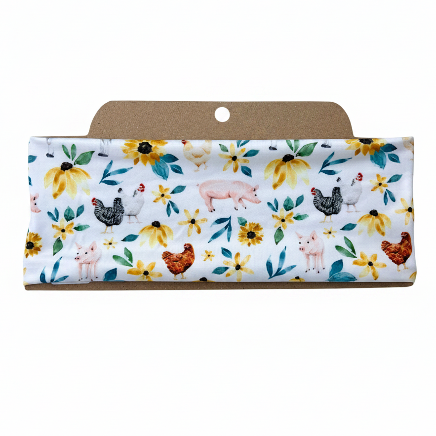Farm Animal Fun Soft Stretch Twist Knot Headband | CrystalxClear Collection
