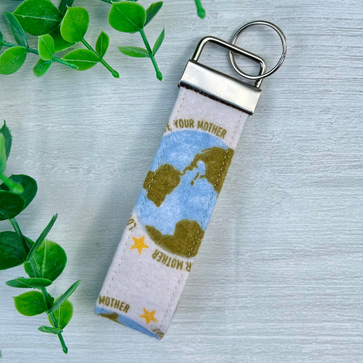 Love Your Mother - Fabric Keychain Handle