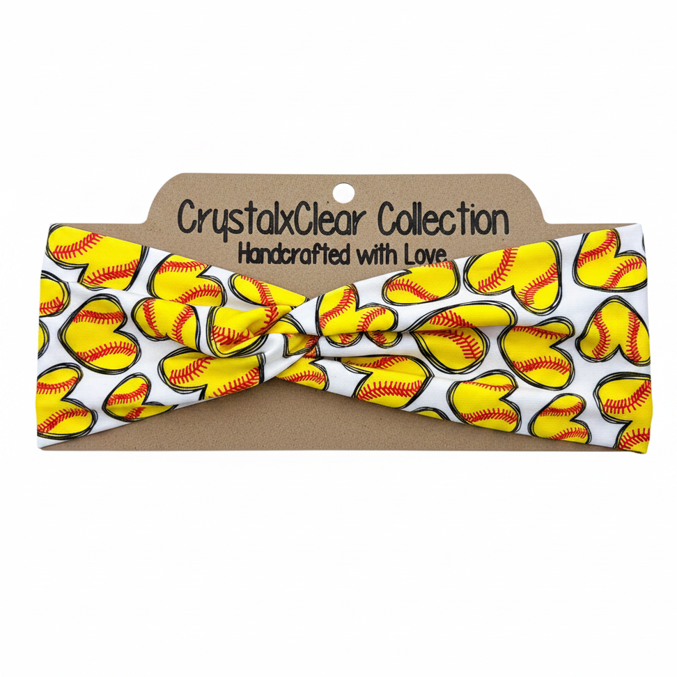Softball Lover Soft Stretch Twist Knot Headband | CrystalxClear Collection