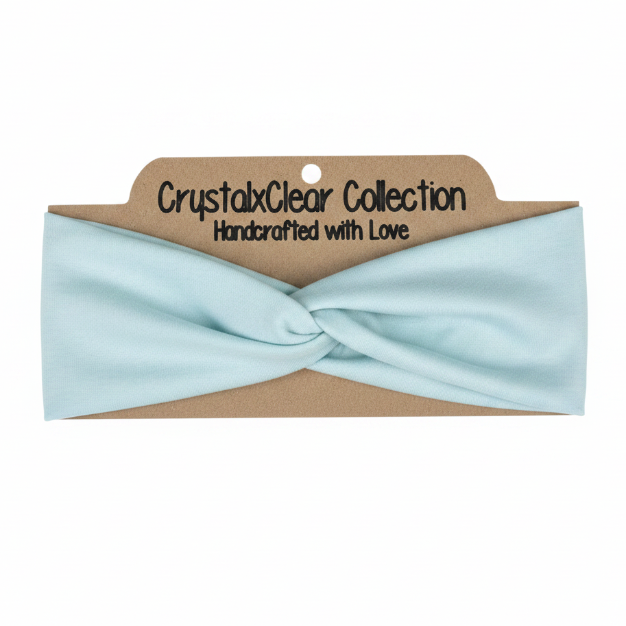 Light Blue Soft Stretch Twist Knot Headband | CrystalxClear Collection