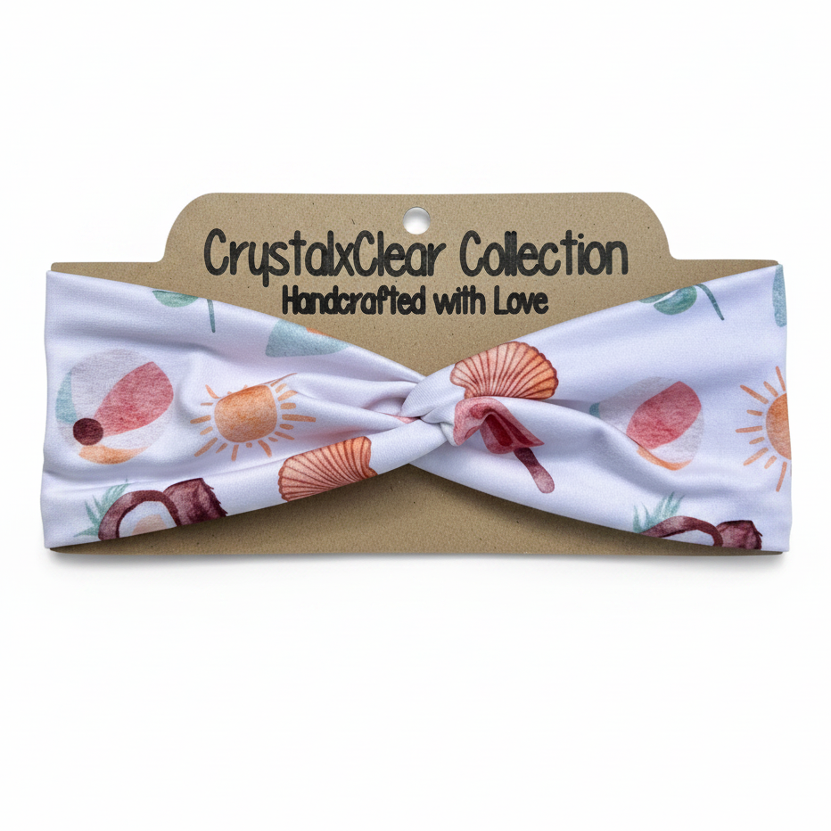 Sally Sells Seashells Soft Stretch Twist Knot Headband | CrystalxClear Collection