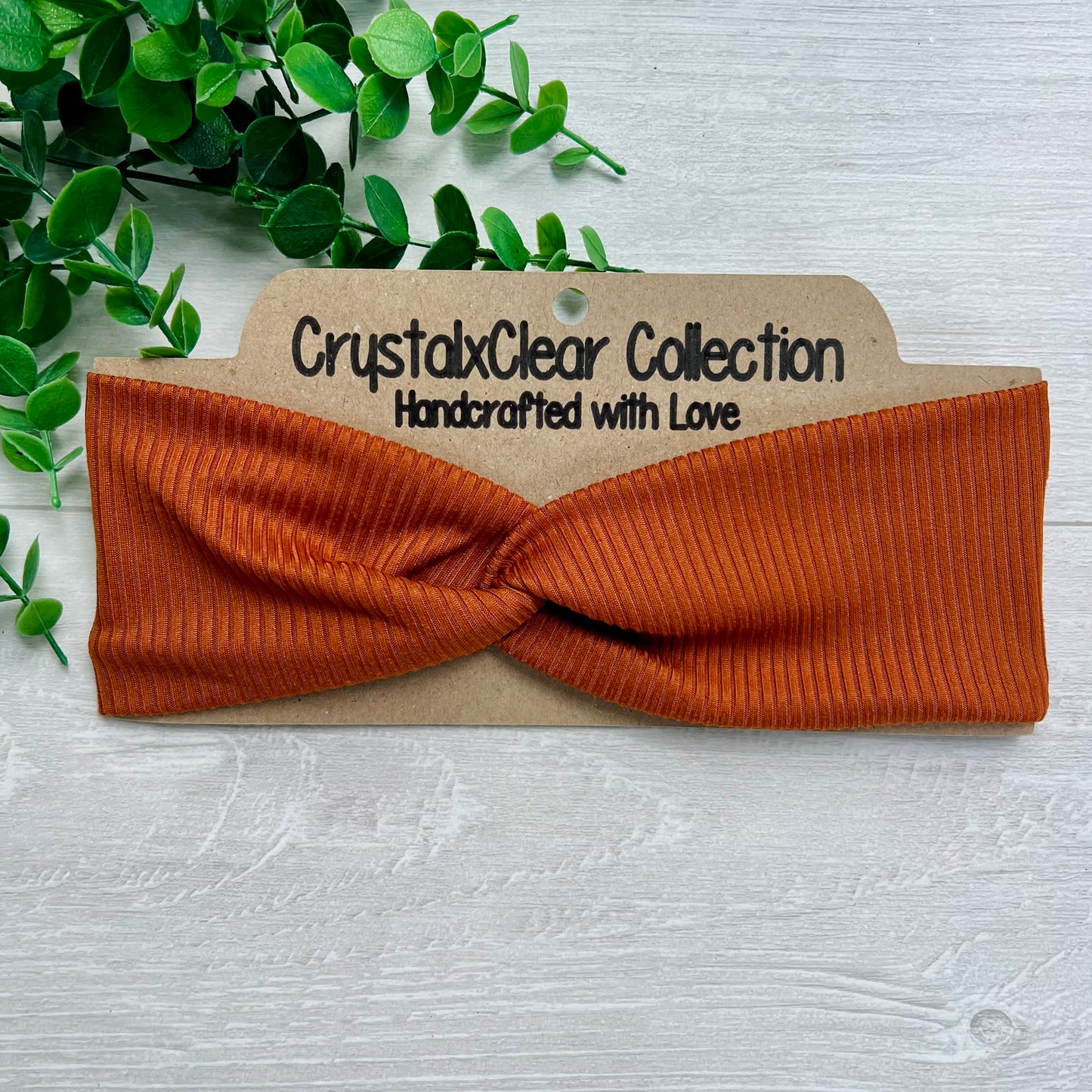 Ribbed Solid Gingerbread Soft Stretch Twist Knot Headband | CrystalxClear Collection