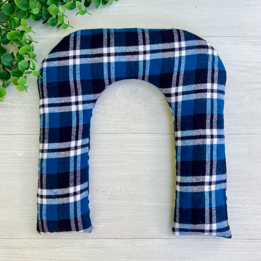 Blue Plaid Weighted Hot & Cold Neck Wrap | CrystalxClear Collection