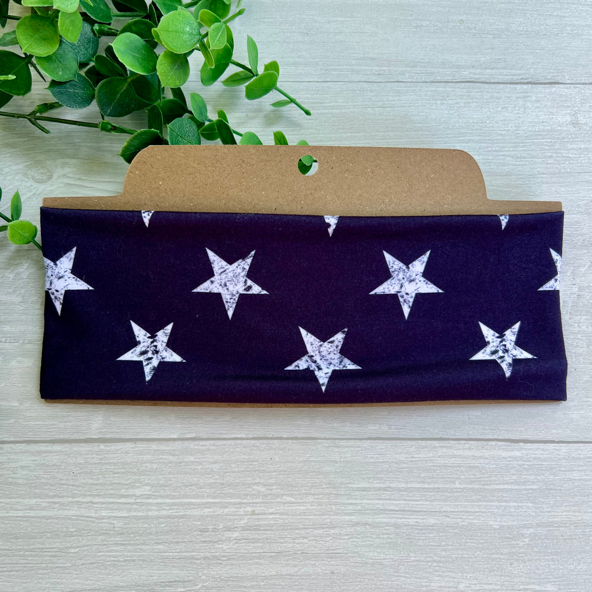 Blue White Stars Soft Stretch Twist Knot Headband | CrystalxClear Collection