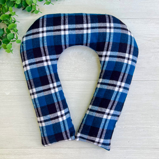 Blue Plaid Weighted Hot & Cold Neck Wrap | CrystalxClear Collection