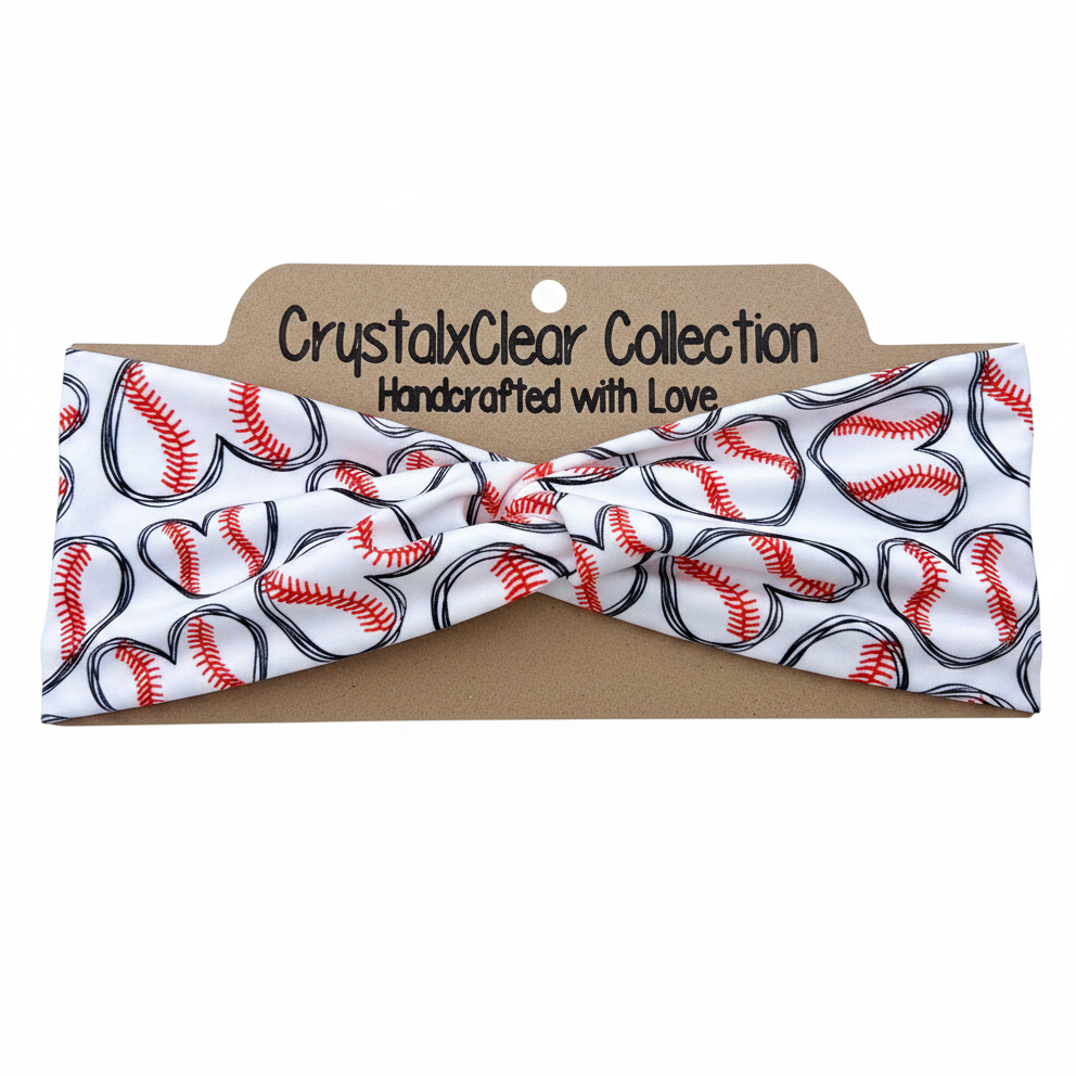 Baseball Lover Soft Stretch Twist Knot Headband | CrystalxClear Collection