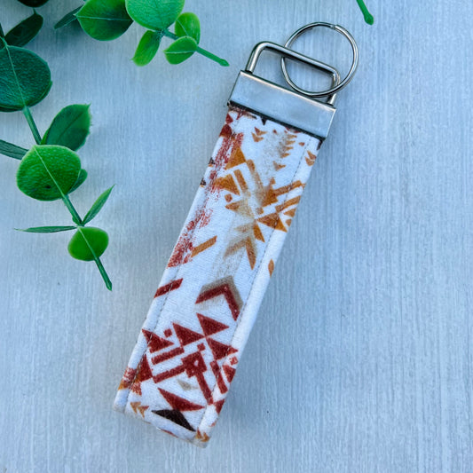 Neutral Aztec - Fabric Keychain Handle