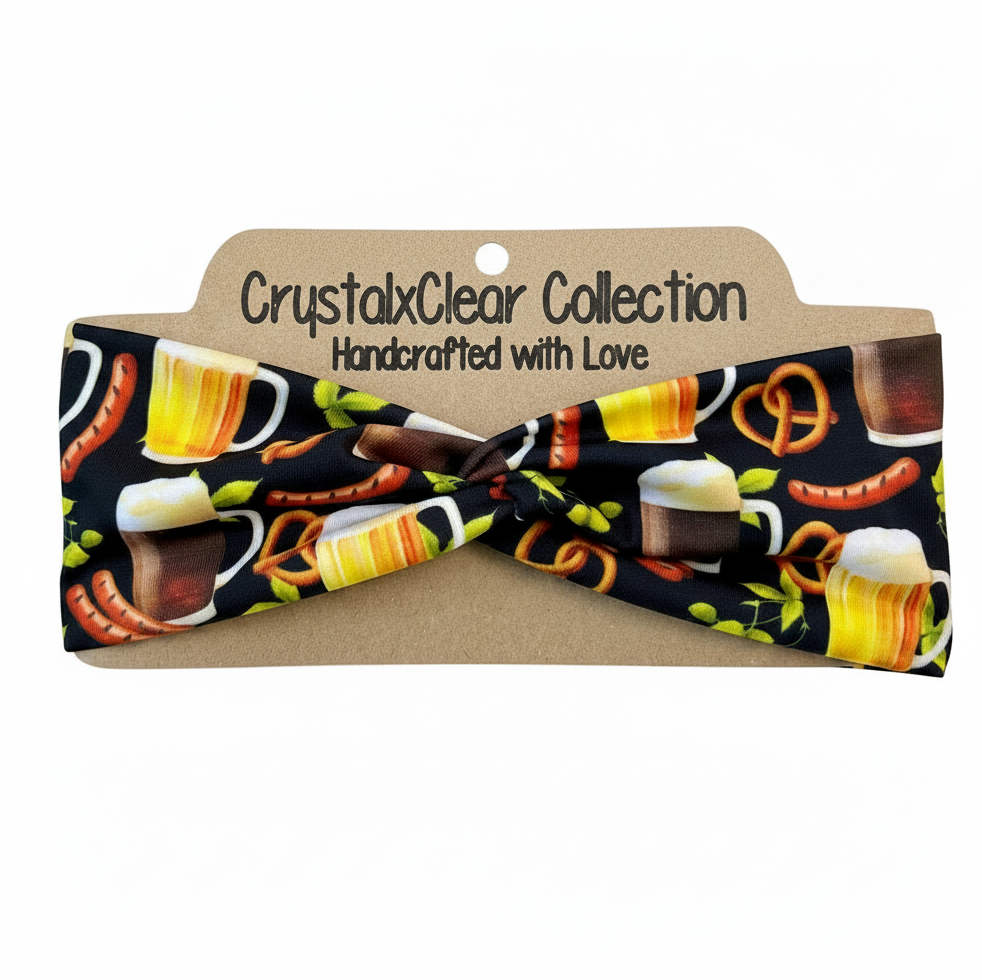 Beer and Bratwursts Soft Stretch Twist Knot Headband | CrystalxClear Collection