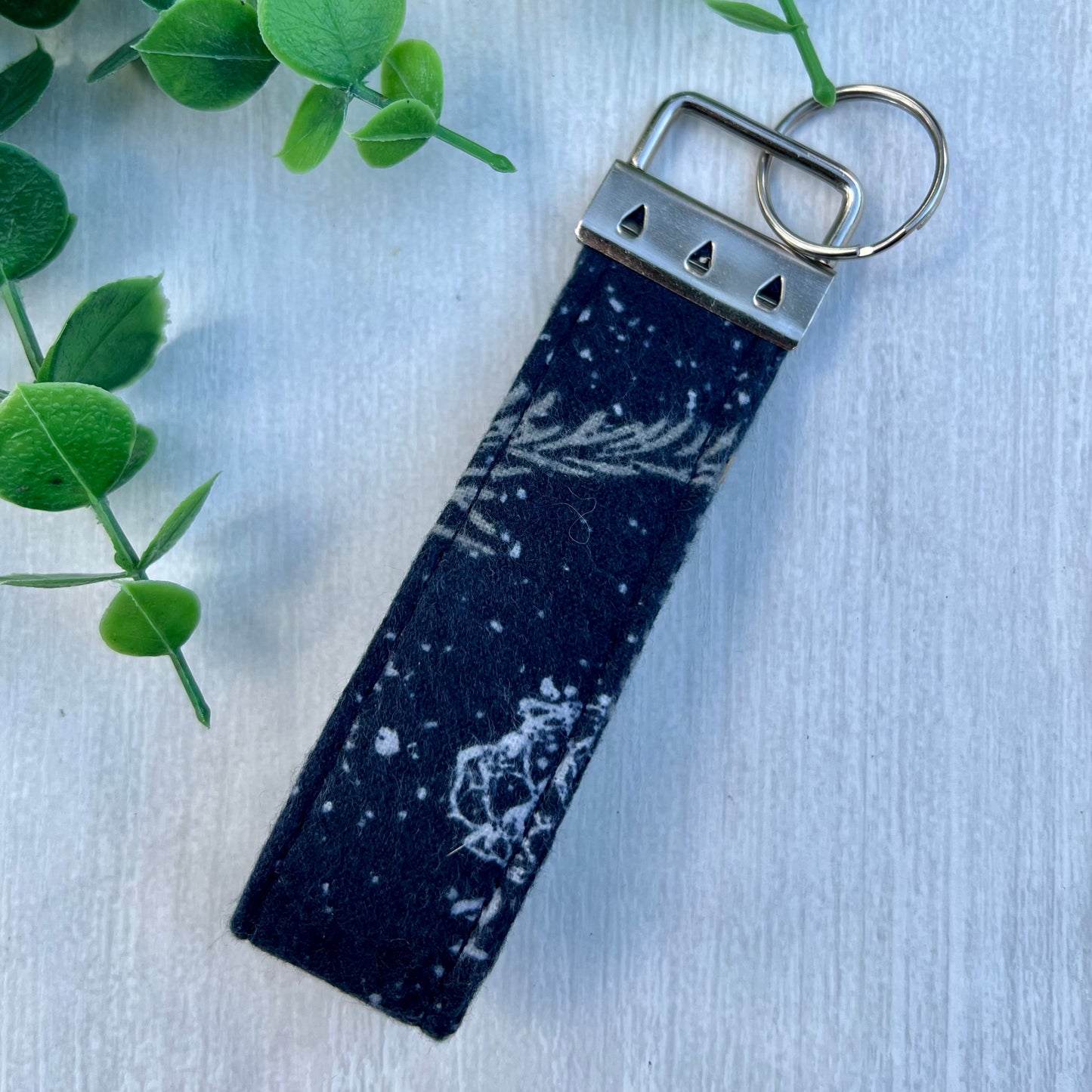 Starry Snowflake Night - Fabric Keychain Handle