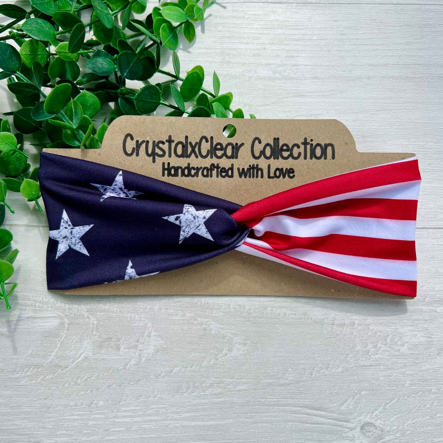 Patriotic Stars & Stripes Soft Stretch Twist Knot Headband | CrystalxClear Collection
