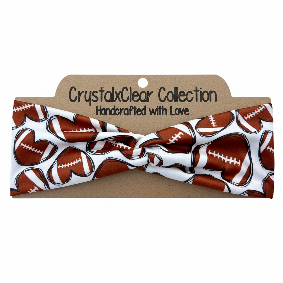 Football Lover Soft Stretch Twist Knot Headband | CrystalxClear Collection