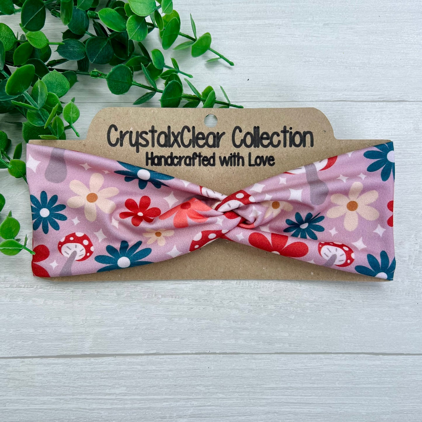 Magical Mushroom Soft Stretch Twist Knot Headband | CrystalxClear Collection