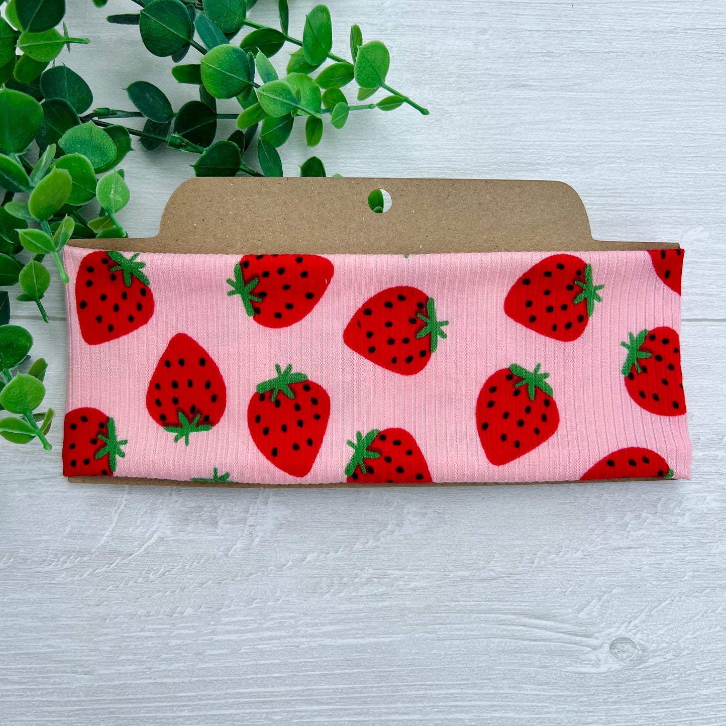 Ribbed Strawberry Soft Stretch Twist Knot Headband | CrystalxClear Collection
