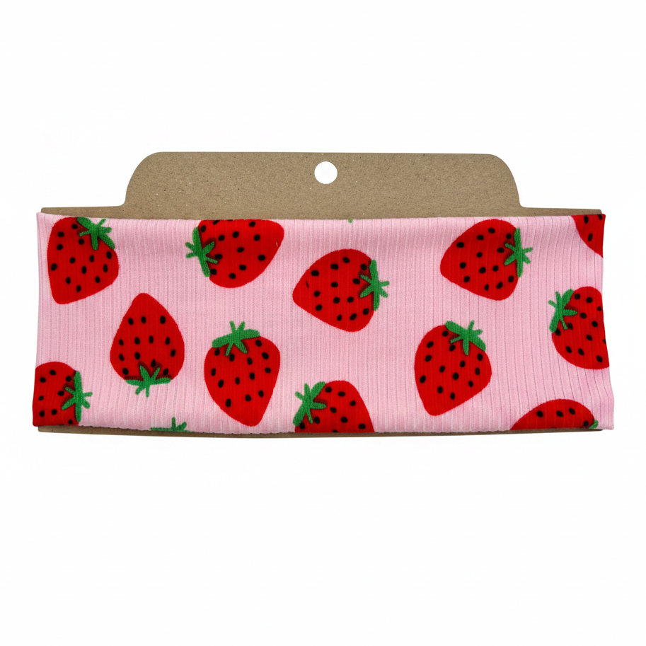 Ribbed Strawberry Soft Stretch Twist Knot Headband | CrystalxClear Collection