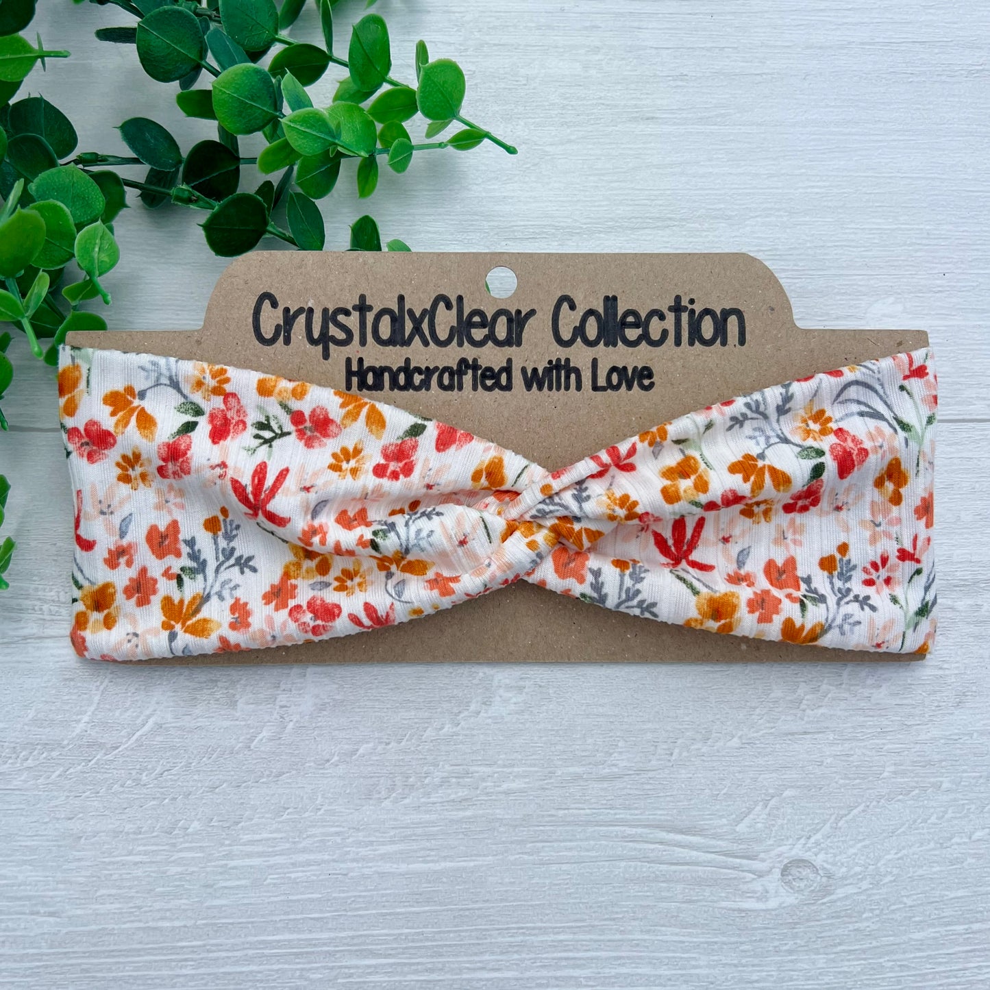 Ribbed Floral Soft Stretch Twist Knot Headband | CrystalxClear Collection