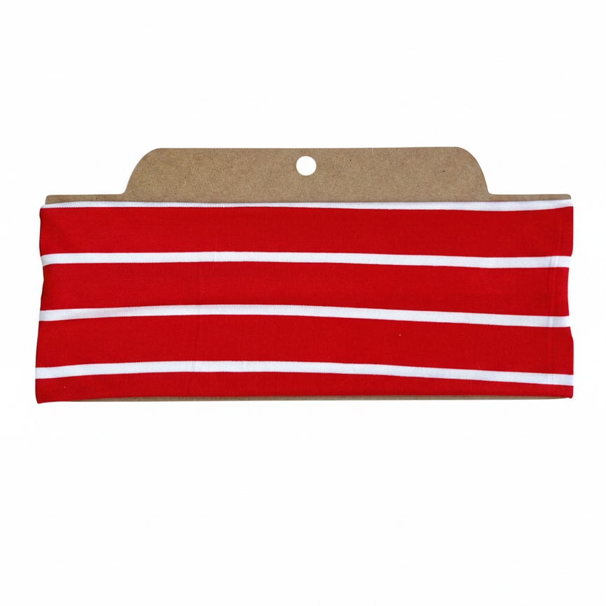 Red & White Striped Soft Stretch Twist Knot Headband | CrystalxClear Collection