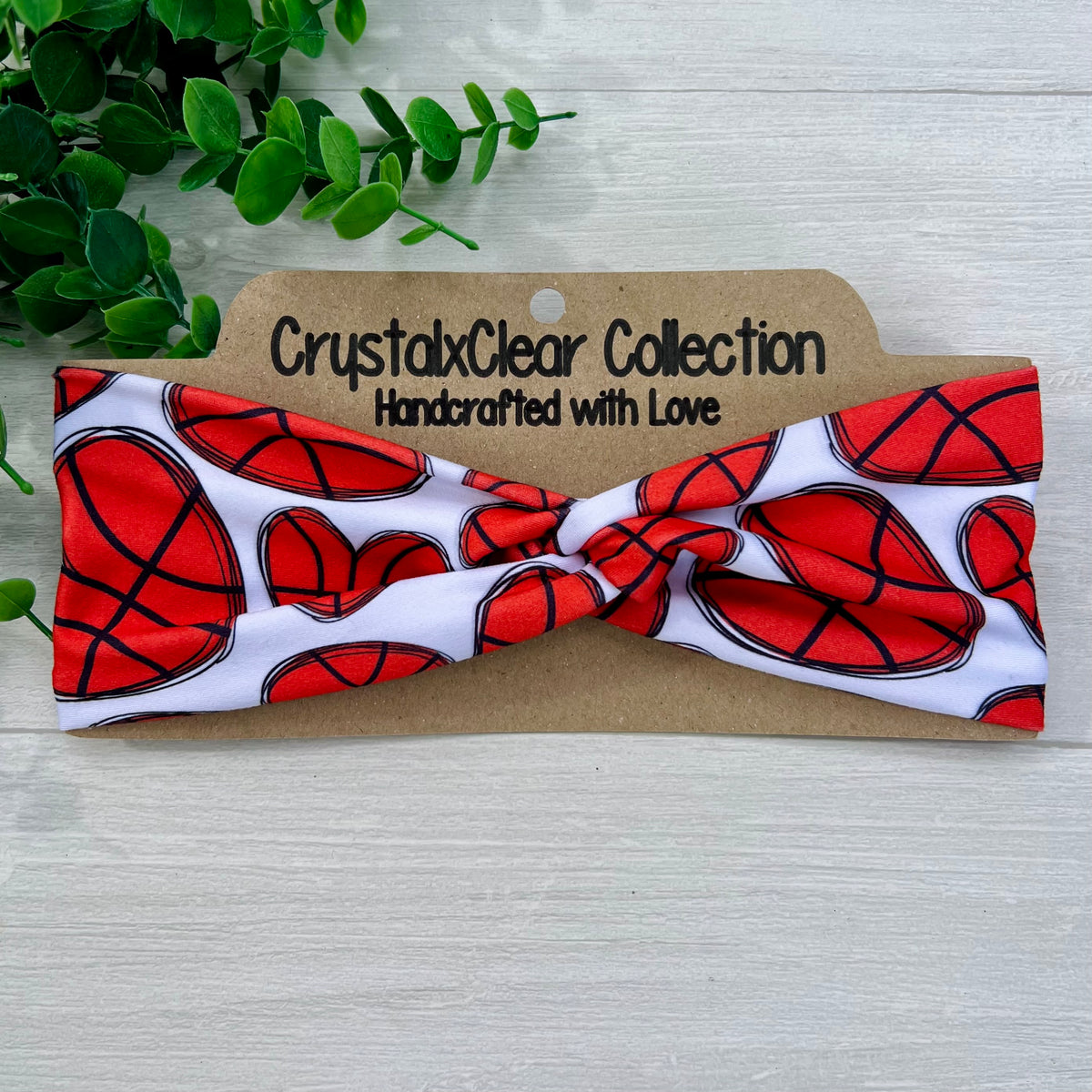 Basketball Love Soft Stretch Twist Knot Headband | CrystalxClear Collection