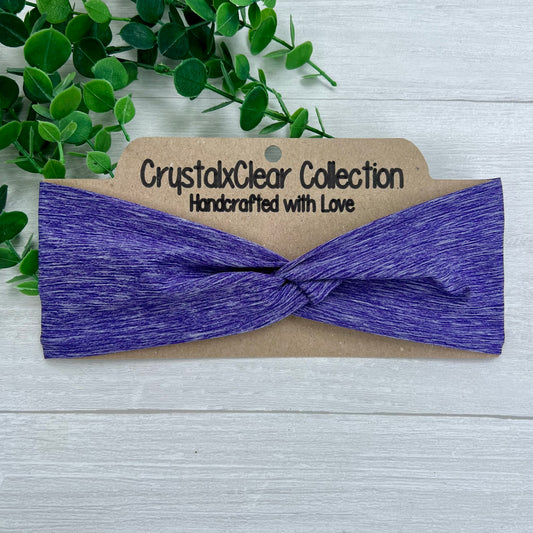 Heather Purple Soft Stretch Twist Knot Headband | CrystalxClear Collection