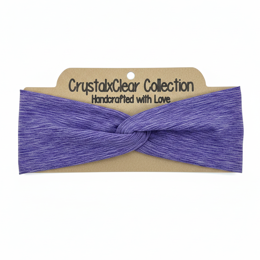 Heather Purple Soft Stretch Twist Knot Headband | CrystalxClear Collection
