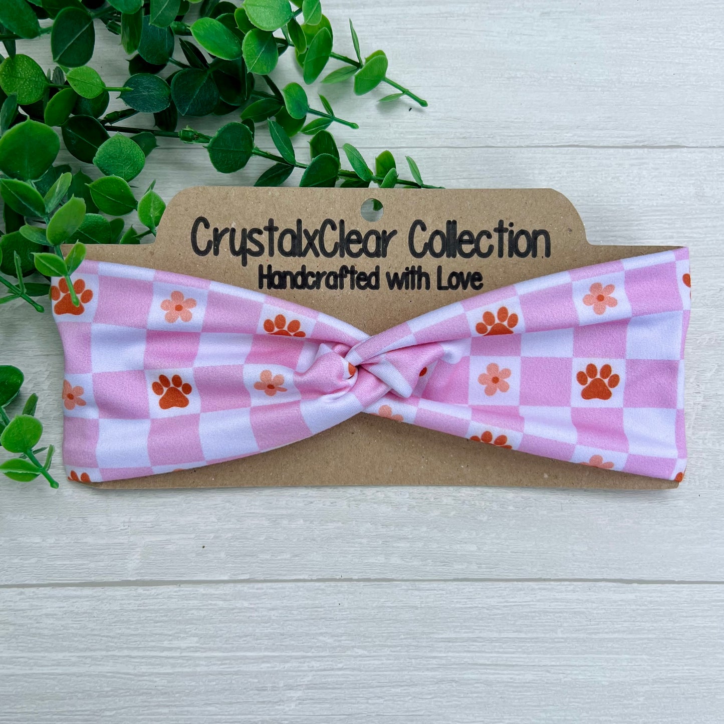 Paw Prints Soft Stretch Twist Knot Headband | CrystalxClear Collection